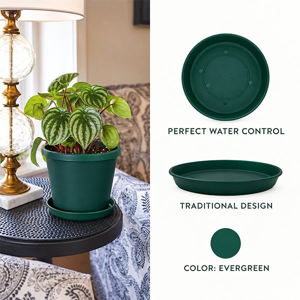 The HC Companies Round Prima Flower Pot Saucers - (Evergreen, Pack of 1) - Image 4